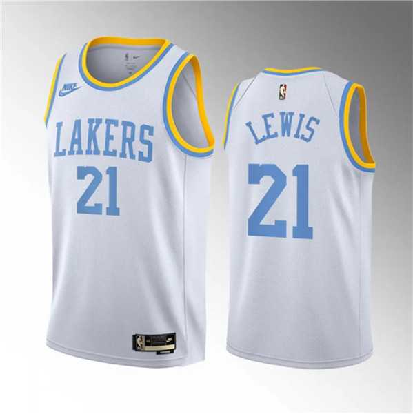 Men%27s Los Angeles Lakers #21 Maxwell Lewis White 2023 Draft Association Edition Stitched Basketball Jersey Dzhi->los angeles lakers->NBA Jersey